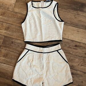 Strut and Bolt Cream and Black Trim Two-Piece Set (purchased on Vici)